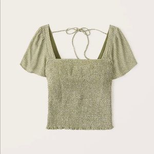 Abercrombie Smocked Flutter Sleeve Top Medium
